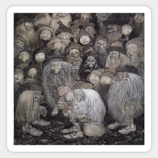 The Trolls and the Youngest Tomte - John Bauer Sticker